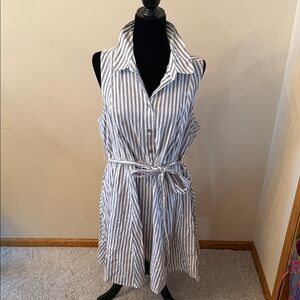 Torrid Blue and White Striped Mini Dress